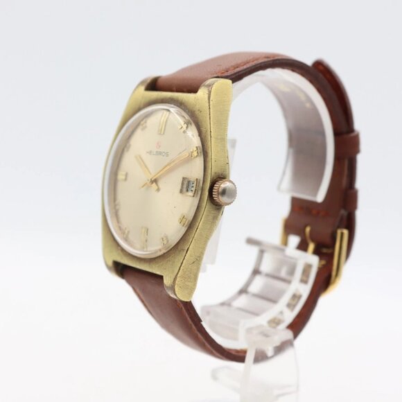 Vintage Helbros Men's Automatic Wristwatch 1561 Germany Steel & Gold Tone - Picture 2 of 4